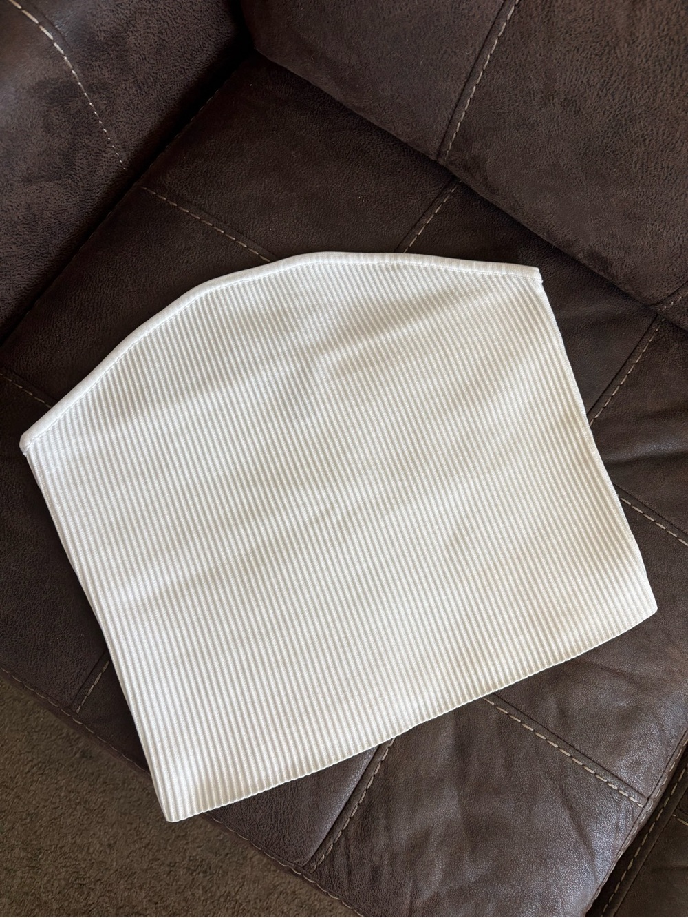 Forever 21 White Ribbed Tube Top